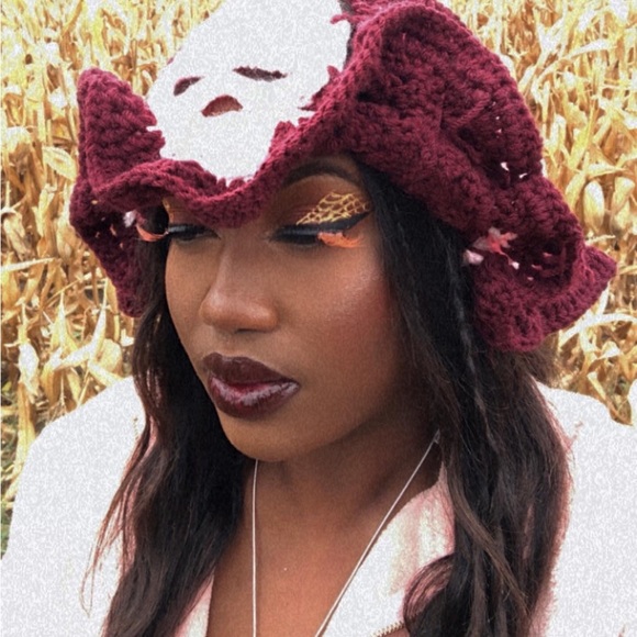 Skull Bucket Hat Granny Square Crochet Halloween themed - Picture 4 of 4